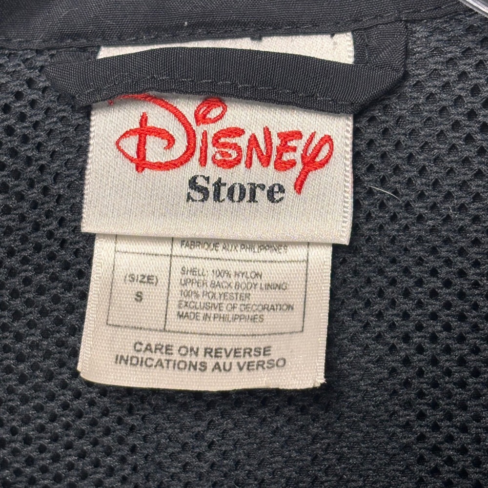 Disney Store Sport Mickey Mens Small Black Vintage Nylon Windbreaker Jacket Zip - Picture 4 of 13